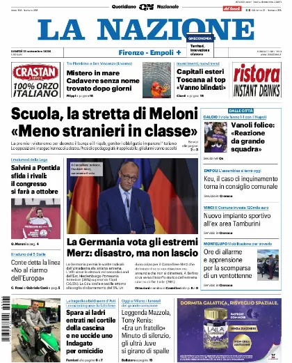 Prima pagina La Nazione