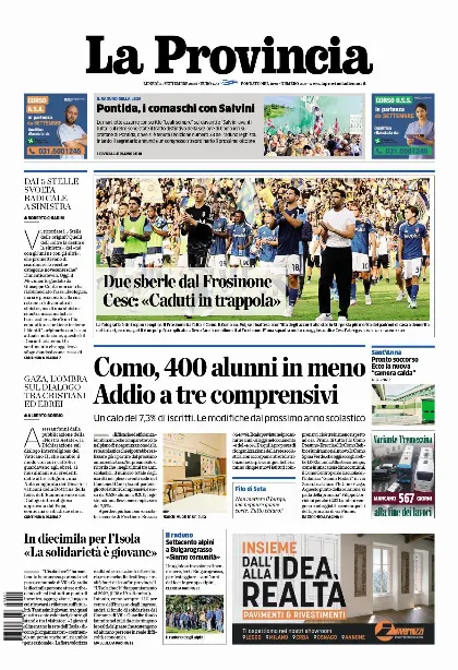 Prima pagina La Provincia