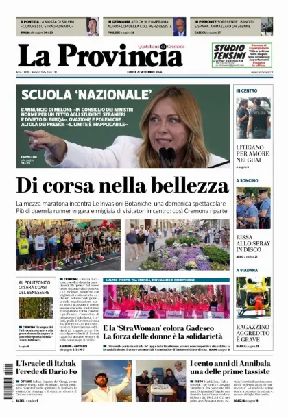 Prima pagina La Provincia
