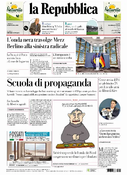 Prima pagina la Repubblica