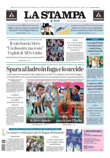 Prima pagina La Stampa | Torino