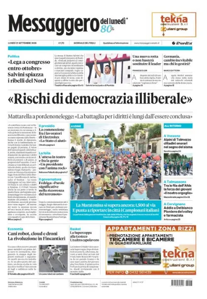 Prima pagina Messaggero Veneto | Gorizia
