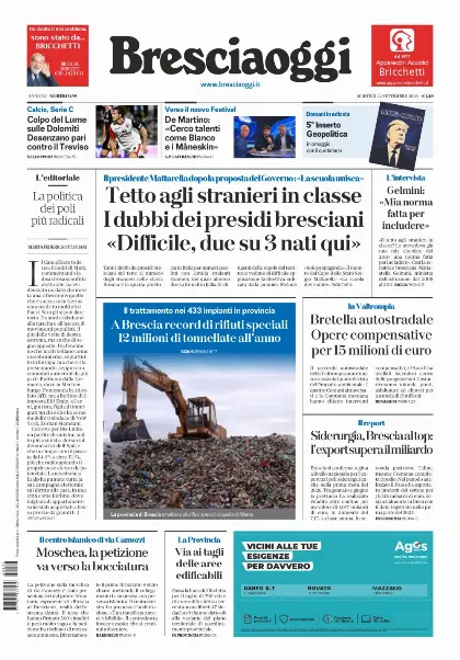 Prima pagina Bresciaoggi