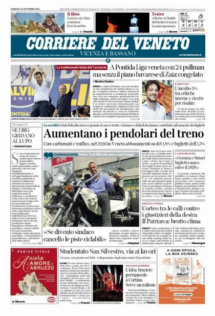 Prima pagina Corriere del Veneto | Vicenza e Bassano