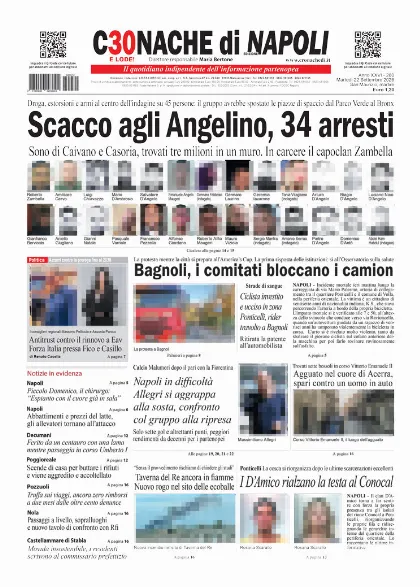 Prima pagina Cronache di Napoli