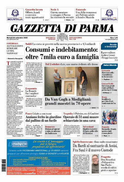 Prima pagina Gazzetta di Parma