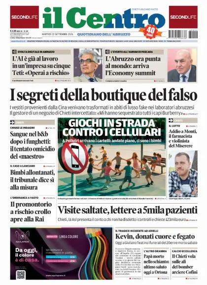 Prima pagina Il Centro | Chieti