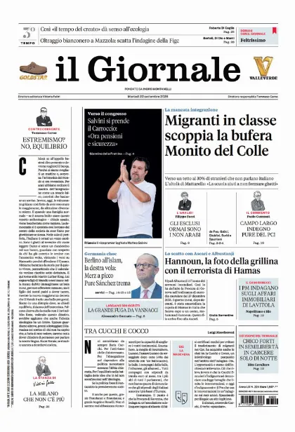 Prima pagina il Giornale