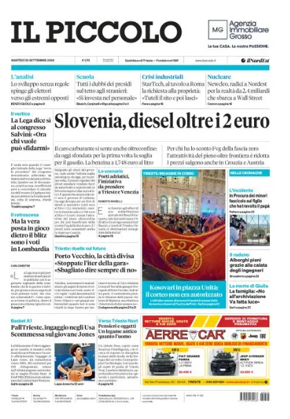 Prima pagina Il Piccolo | Trieste