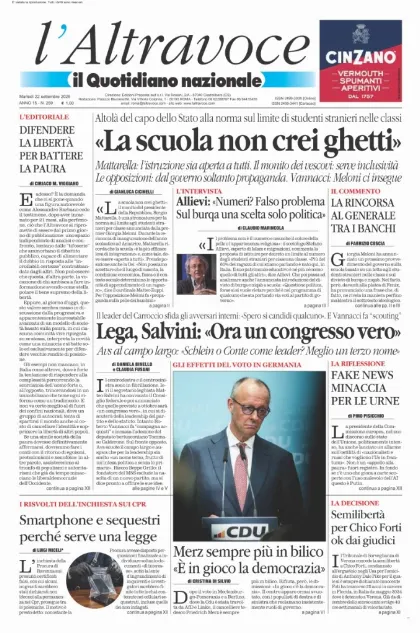 Prima pagina Il Quotidiano del Sud | L'Altravoce