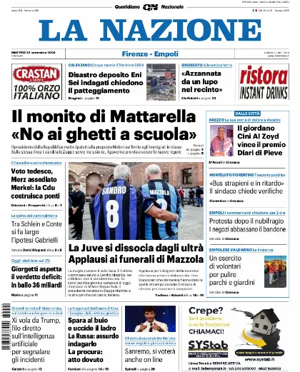 Prima pagina La Nazione