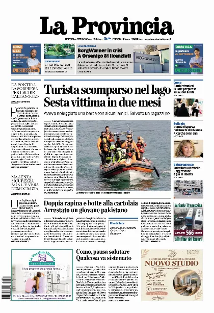 Prima pagina La Provincia