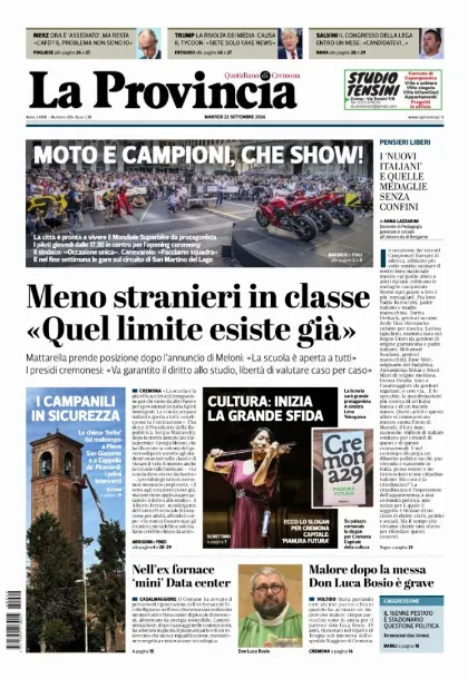 Prima pagina La Provincia
