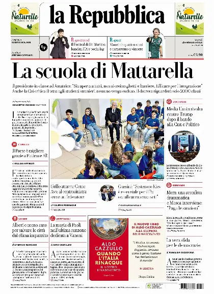 Prima pagina la Repubblica