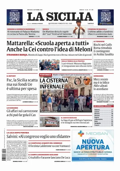 Prima pagina La Sicilia