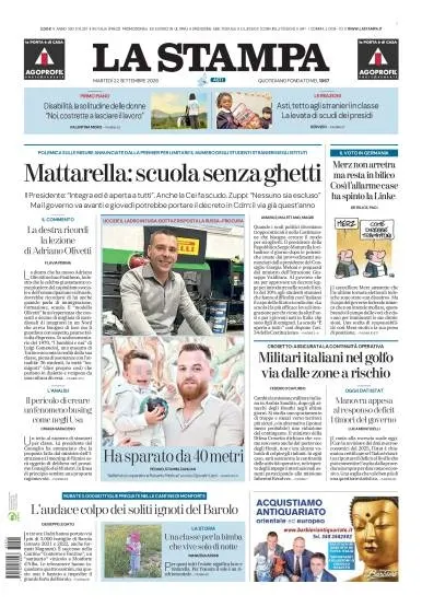 Prima pagina La Stampa | Asti