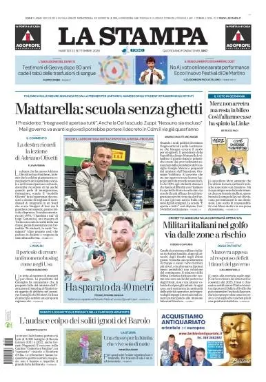 Prima pagina La Stampa | Torino