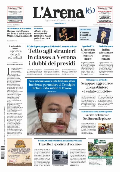 Prima pagina L'Arena