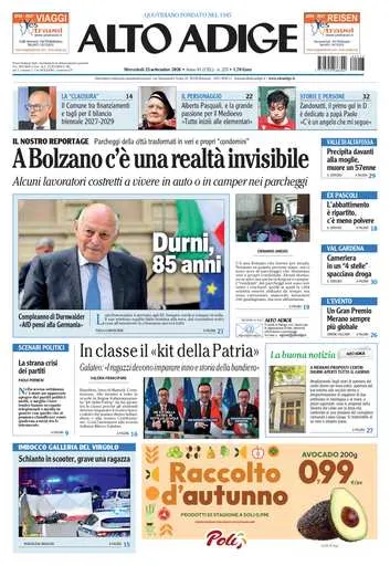 Prima pagina Alto Adige