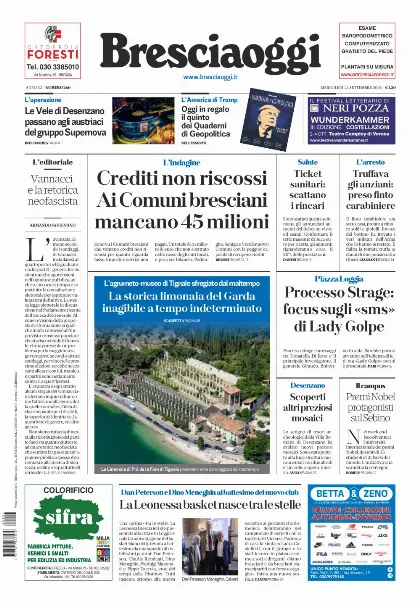 Prima pagina Bresciaoggi
