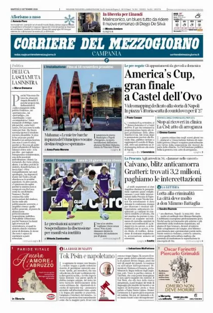 Prima pagina Corriere del Mezzogiorno | Campania