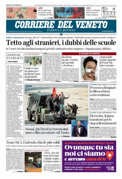 Prima pagina Corriere del Veneto | Padova e Rovigo