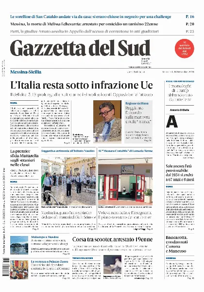 Prima pagina Gazzetta del Sud