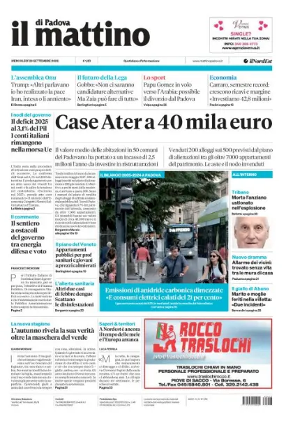 Prima pagina Il Mattino di Padova | Padova