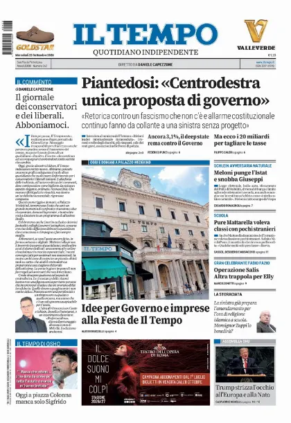 Prima pagina Il Tempo