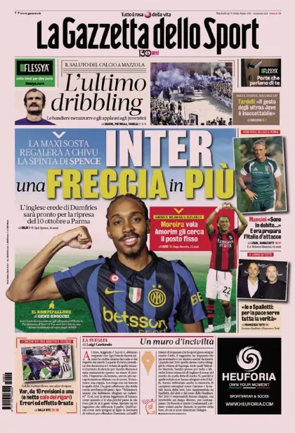 Prima pagina La Gazzetta dello Sport