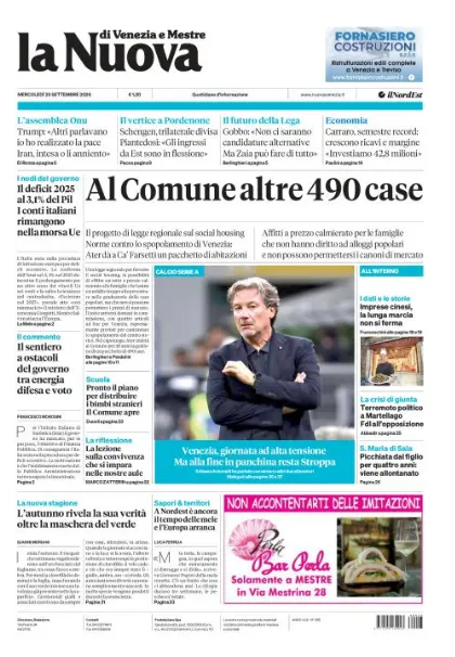 Prima pagina La Nuova di Venezia e Mestre | Venezia e Mestre