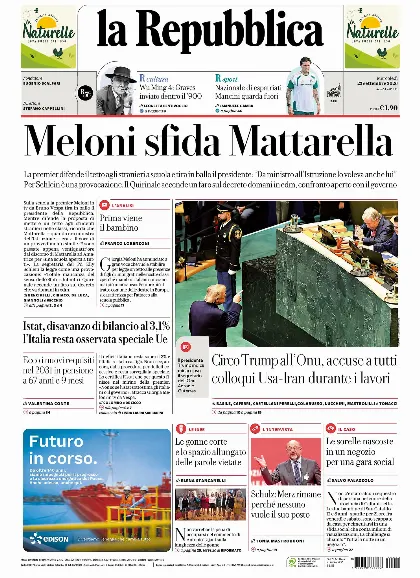 Prima pagina la Repubblica