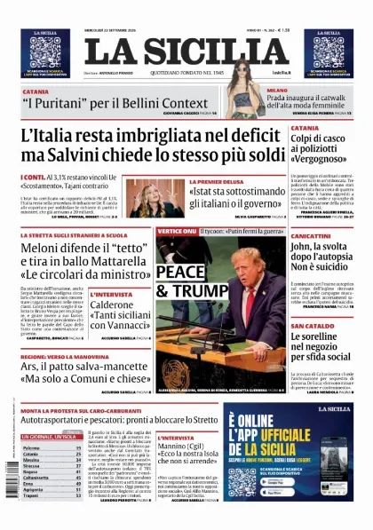 Prima pagina La Sicilia