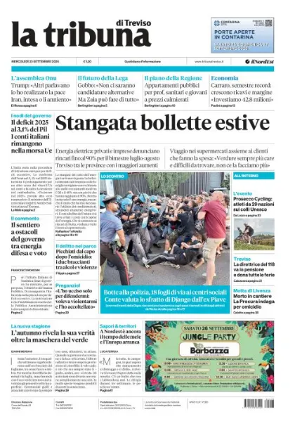Prima pagina La Tribuna di Treviso | Treviso