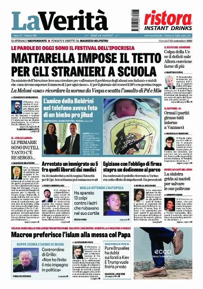 Prima pagina La Verita