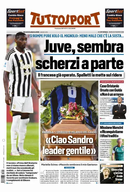 Prima pagina Tuttosport