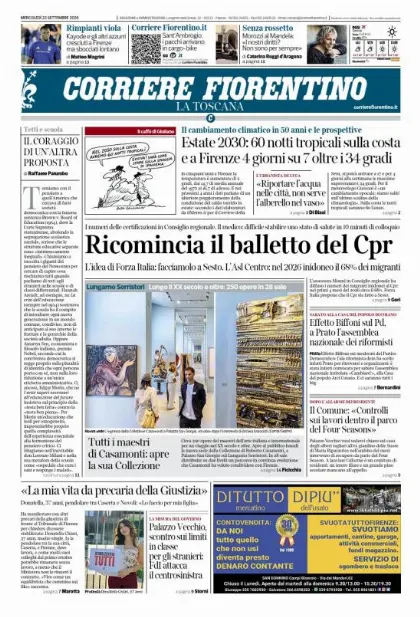 Prima pagina Corriere Fiorentino