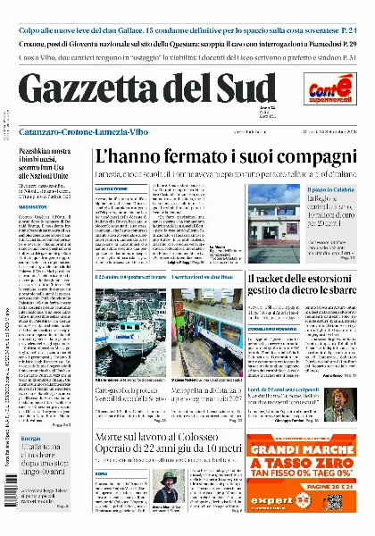 Prima pagina Gazzetta del Sud | Catanzaro