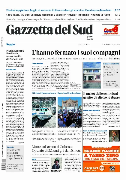 Prima pagina Gazzetta del Sud | Reggio Calabria