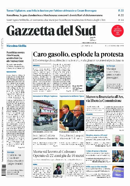 Prima pagina Gazzetta del Sud