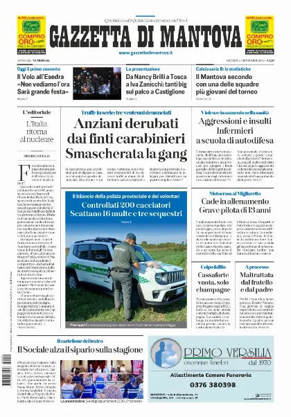 Prima pagina Gazzetta di Mantova