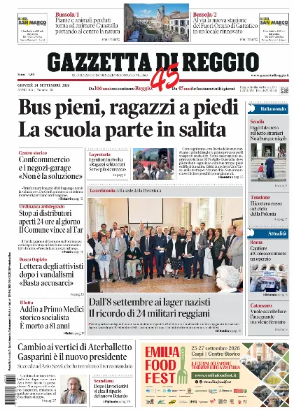 Prima pagina Gazzetta di Reggio