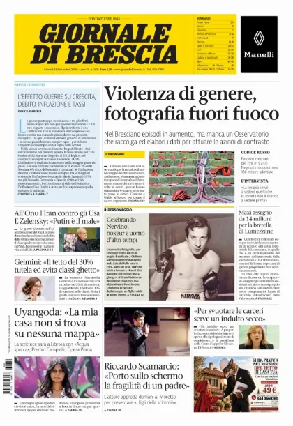 Prima pagina Giornale di Brescia