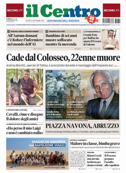 Prima pagina Il Centro | Pescara