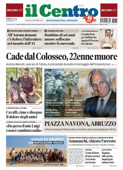Prima pagina Il Centro | Teramo