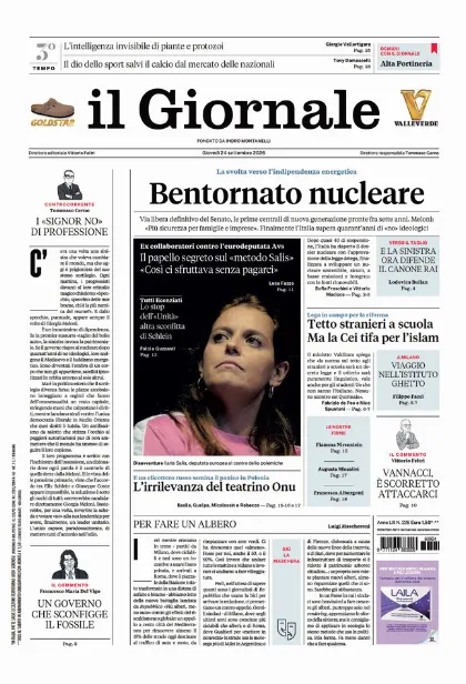 Prima pagina il Giornale