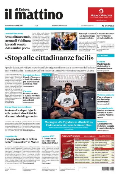Prima pagina Il Mattino di Padova | Padova