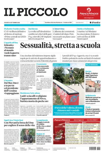Prima pagina Il Piccolo | Gorizia e Monfalcone
