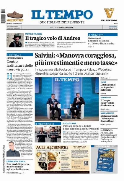 Prima pagina Il Tempo