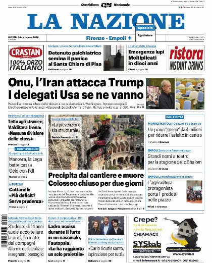Prima pagina La Nazione